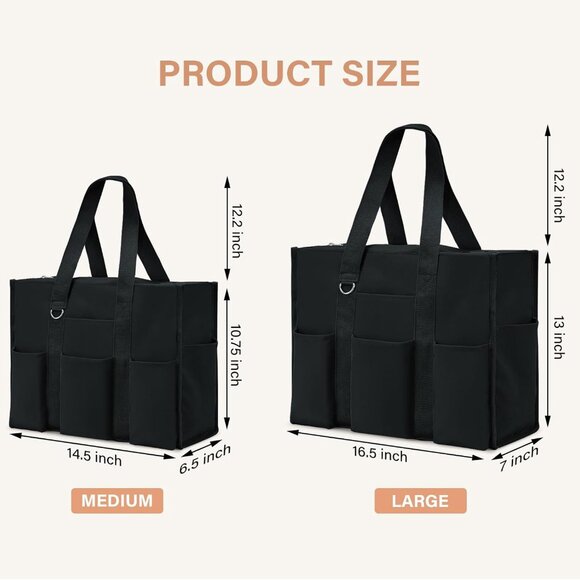 Multi-Purpose Large Tote Bag for Work or School - Waterproof & Organizer Design - Picture 5 of 7